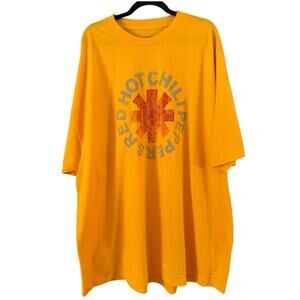 NWOT Red Hot Chili Peppers Yellow Short Sleeve Graphic Band Tshirt Mens Size 4XL
